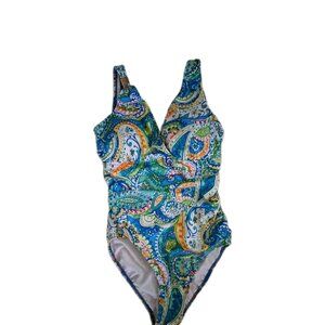 Ralph Lauren Women's Paisley Underwire One Piece Swimsuit Size 8 NWOT